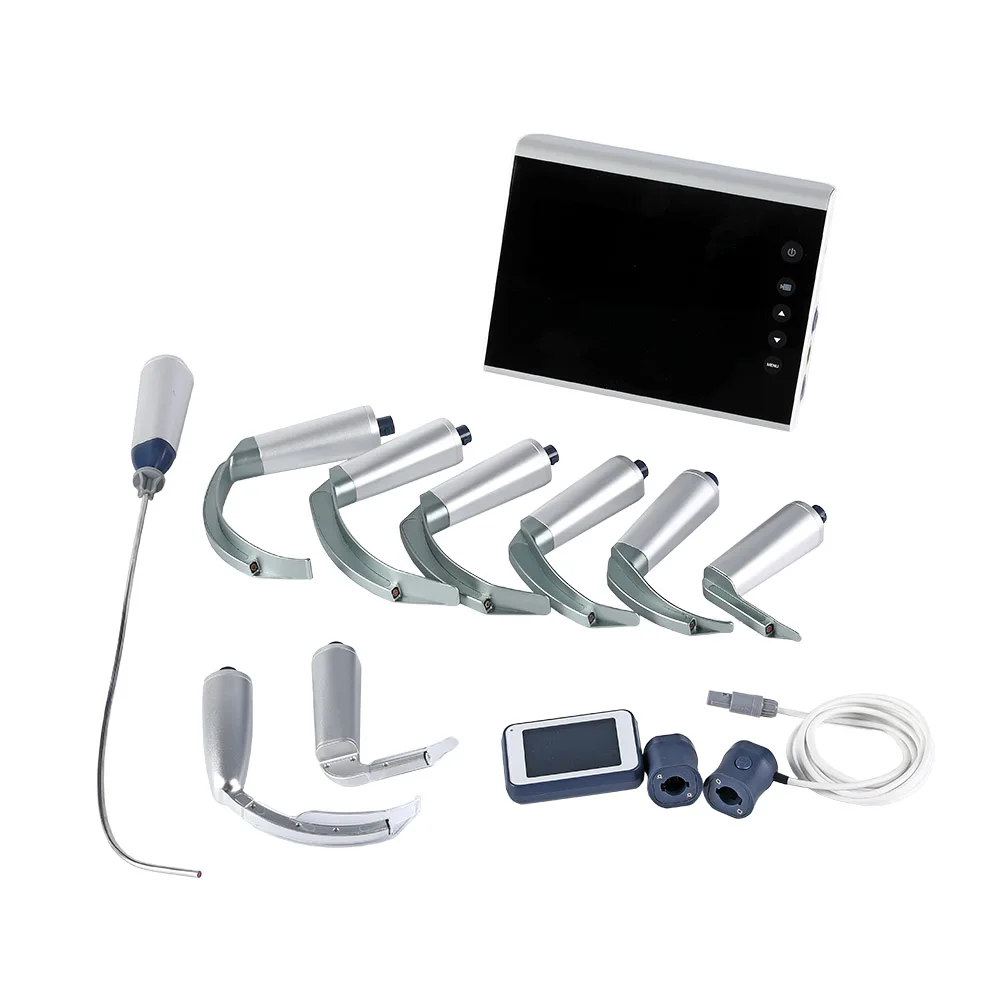 LTEV13 portable big screen digital video laryngoscope with Reusable blades