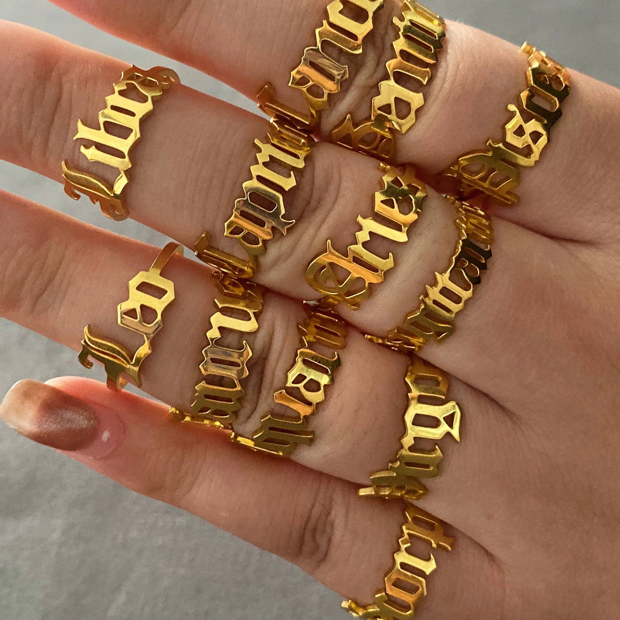  Высокое качество 14 K позолоченные Регулируемые кольца зодиака из нержавеющей стали ювелирные изделия для
