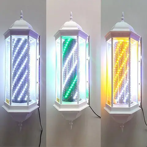 Barber Shop Pole Rotating LED Light rotating led  Outdoor Wall Light  barber pole
