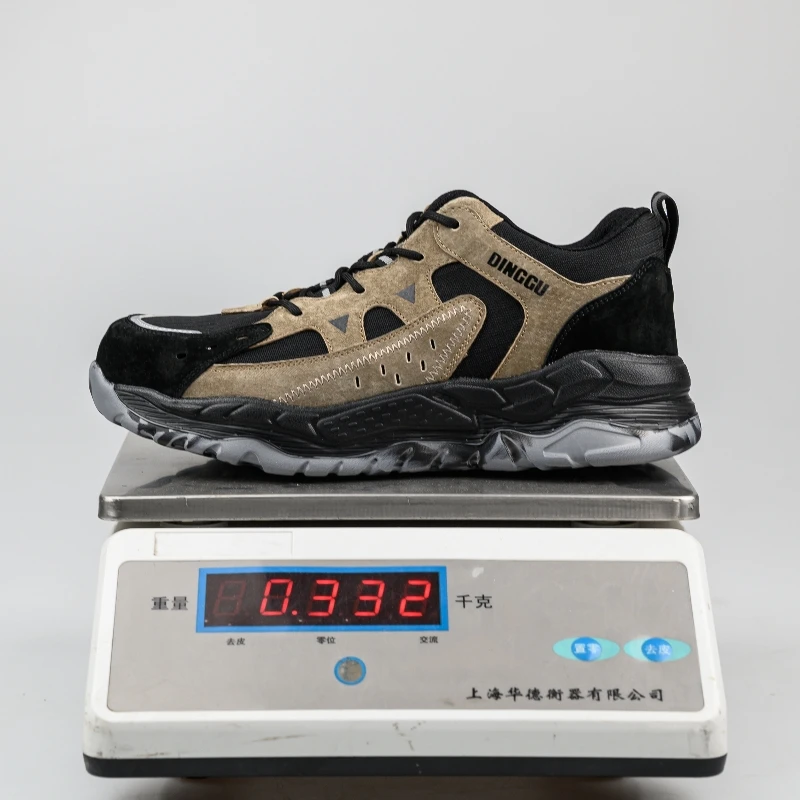 OEM/ODM  Flying Woven Breathable Mid-Top Anti-Smashing Soft Non-Slip Work Safety Shoes