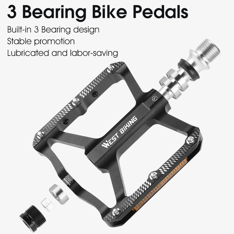 WEST Bike CNC из алюминиевого сплава с 3-мя подшипниками детали для велосипеда прочный легкий расширенный велосипедная педаль