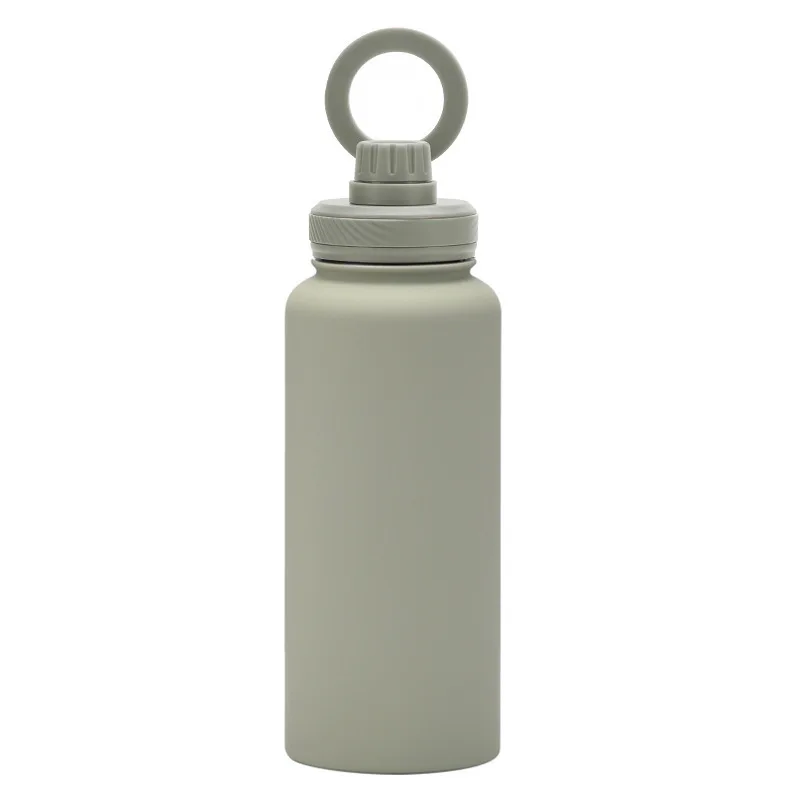 1L large capacity outdoor sports Stainless Steel water bottle with magnetic cell phone holder