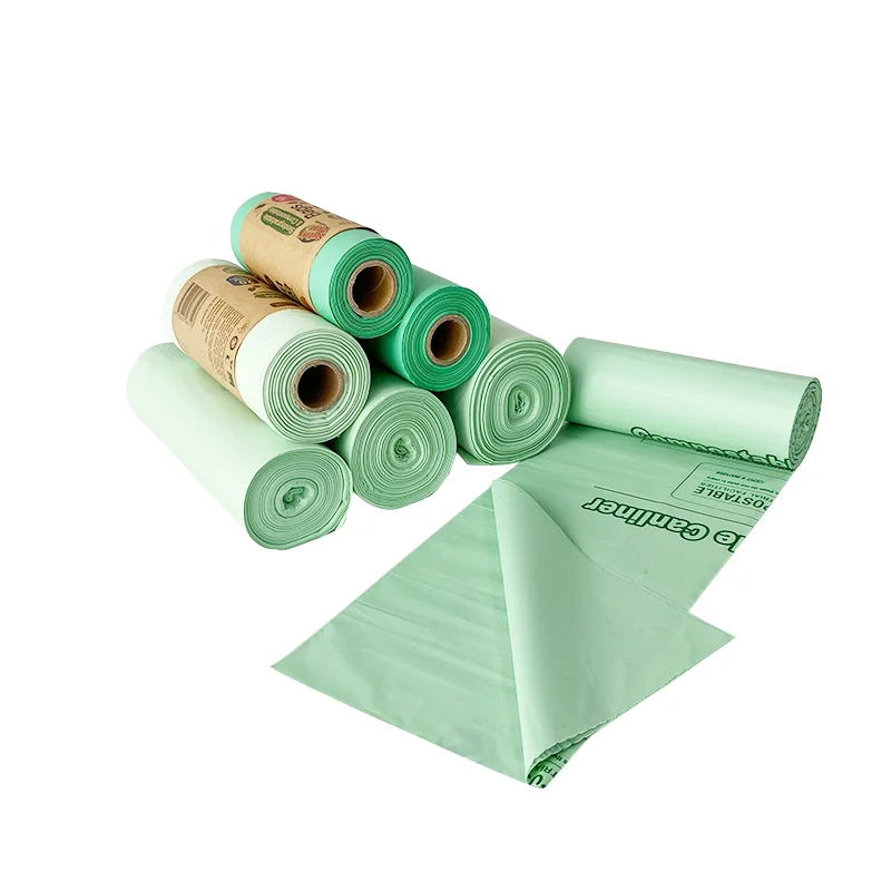 Eco friendly oxo 100% degradable corn starch pla d2w biodegradable plastic compostable rubbish trash garbage bags