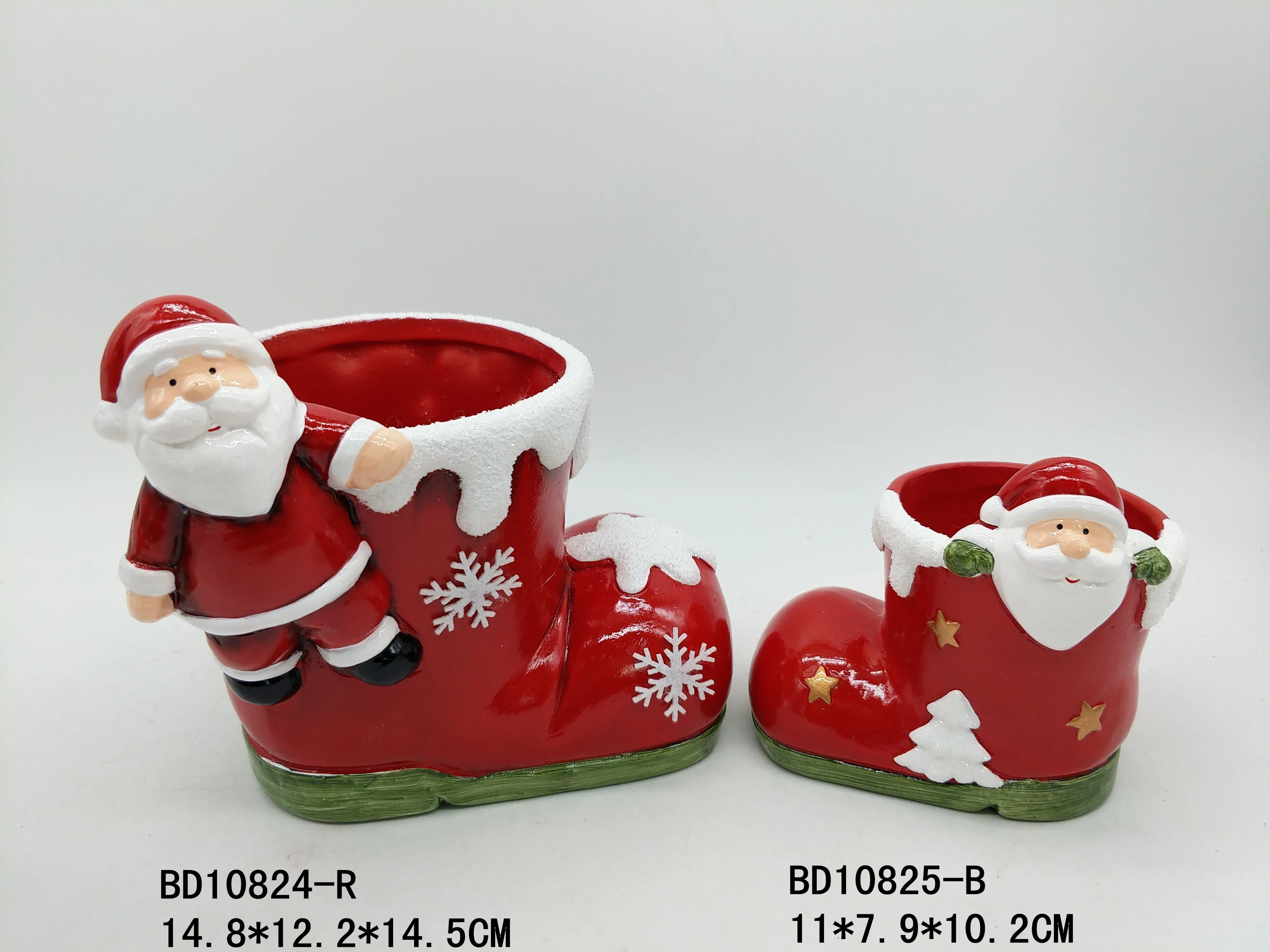 Xmas Decorative Ceramic Boot-Shaped Planters for Garden or Outdoor Chic Design for Kitchen or Room Live Flower Pot