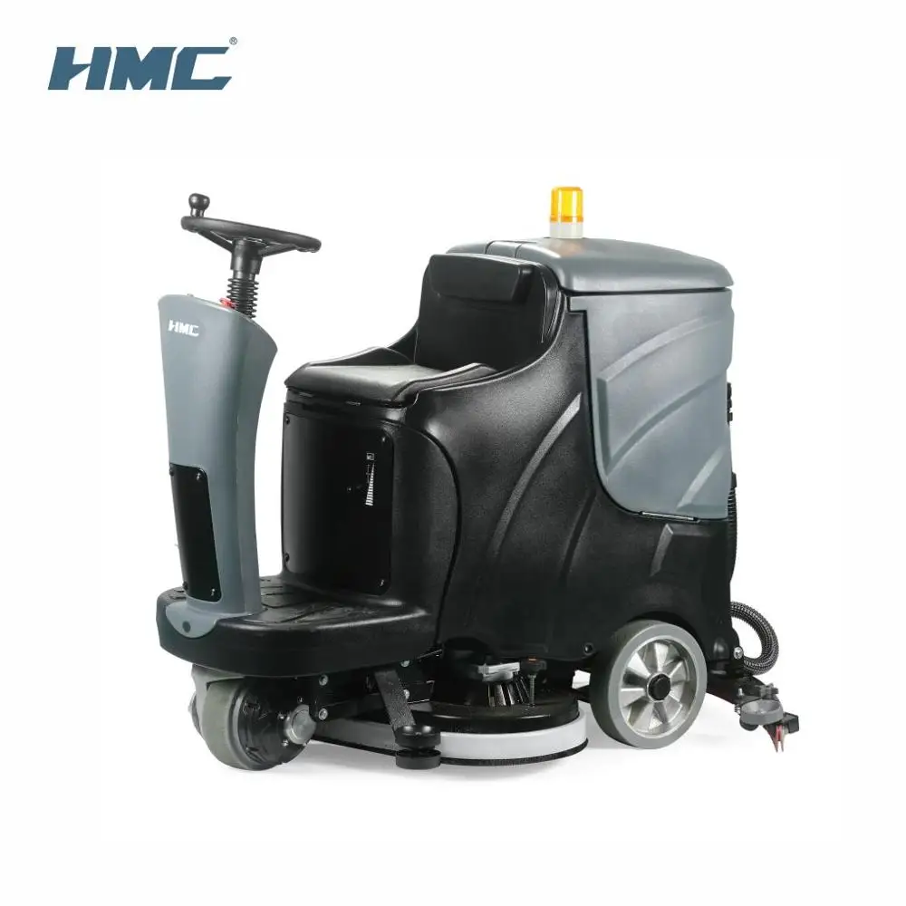 HMC 2X850D_M Ride On Floor Scrubber Battery Powered 850MM Cleaning Width 6300m/h Cleaning Efficiency Floor Dryer Floor Cleaner