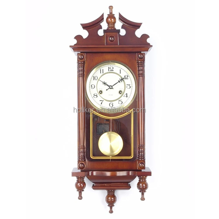 high quality wooden carve pendulum clock Arabic numerals face buy online wall clocks