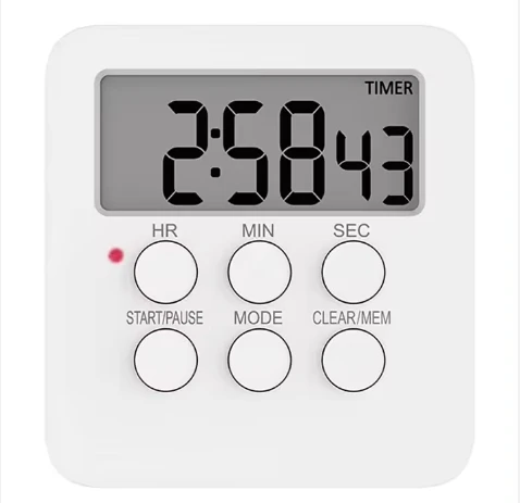 ABS Magnetic Kitchen Digital Timer Clock Alarm with Mute Loud Alarm Switch Large LCD Display Memory Function Digital Timer