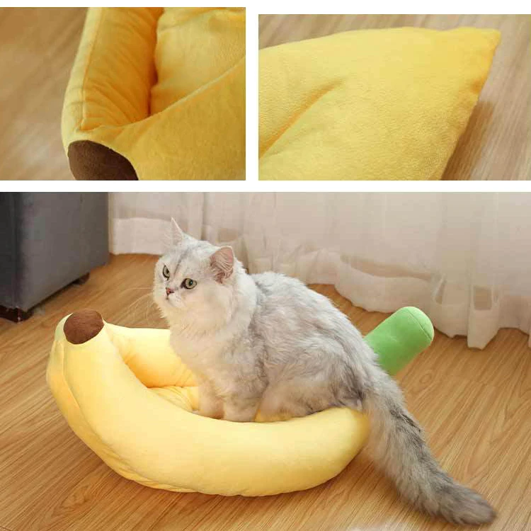 Banana Pet Nest Autumn/Winter Warm Dog Bed Removable and Washable Pet Mat Corgi dog nest banana pet bed