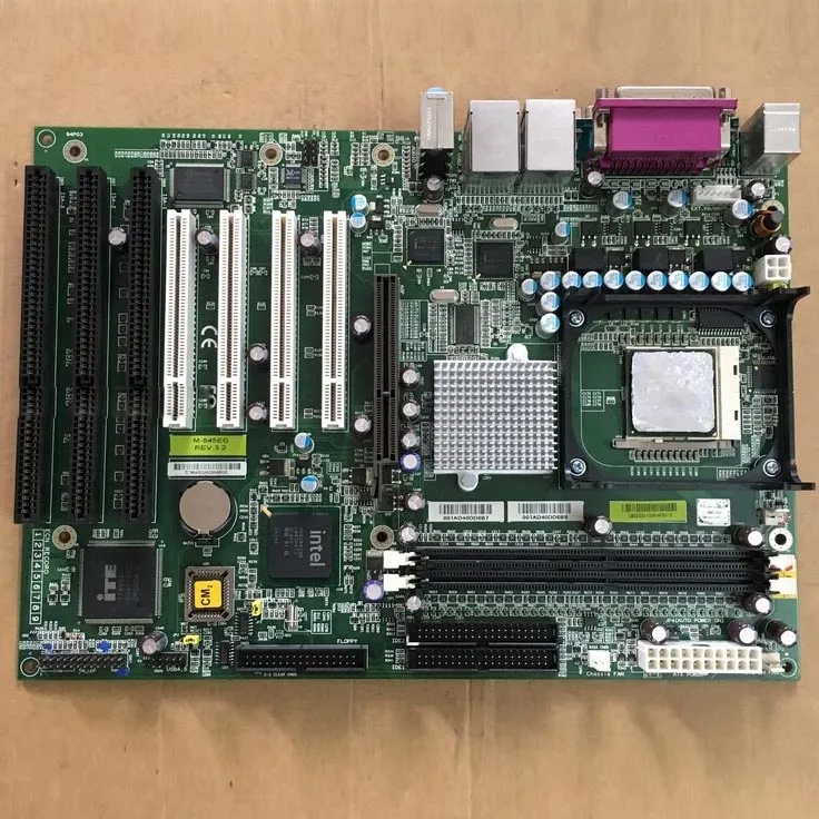 hot sale socket 478  ddr400 motherboards with 3 ISA slot and 2 Gbe LAN  run winxp win98 dos 6.22 linux system model M-845EG