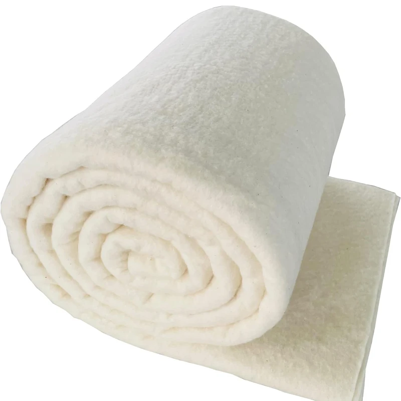 nonwoven pure natural biodegradable kapok/bamboo felt batting wadding material for oil absorption