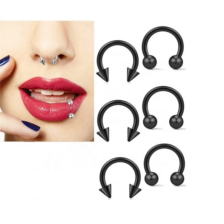  Pure titanium G23 nose stud ring earrings lip C shaped ear