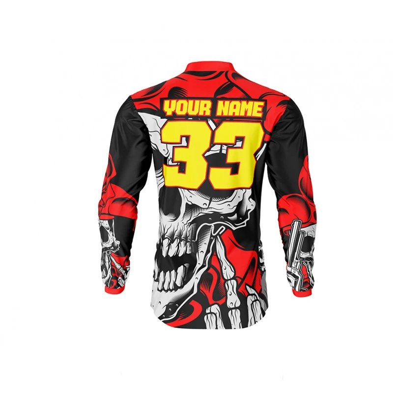 Custom outdoor sportswear motocross jersey long sleeves shirts print color motorcycle wear