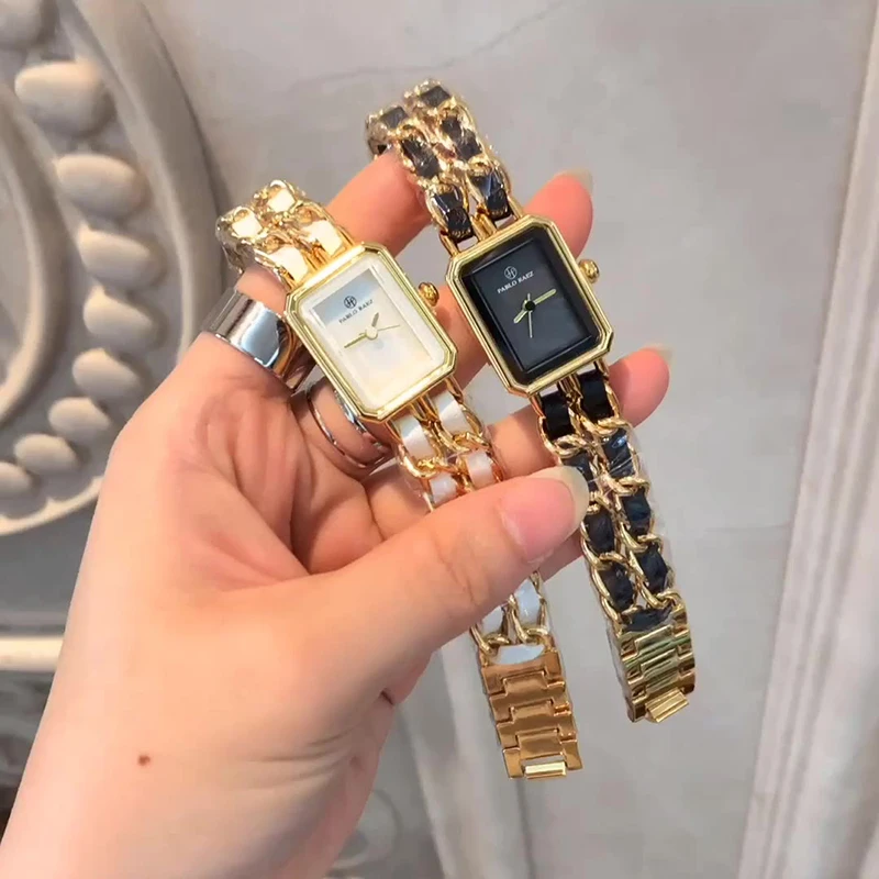 INS Style Quartz Watches Luxury Square Dial Gold Fashion Quartz Watches Women