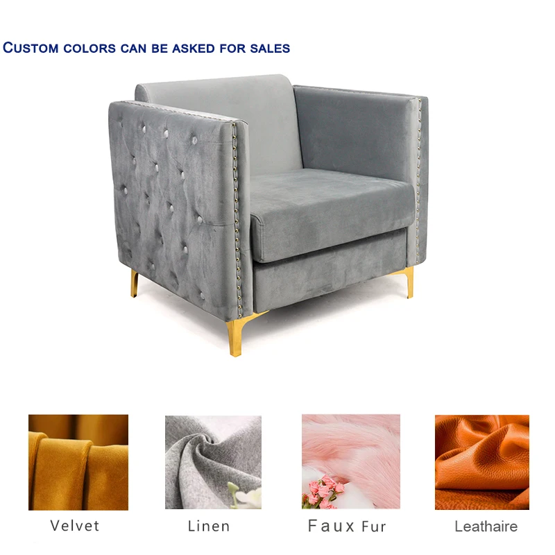 Living Room Modular Sectional Cheap Modern Lounge Designs Modern Home Furniture Metal Legs Velvet 3 2 1 Corner Sofa Set