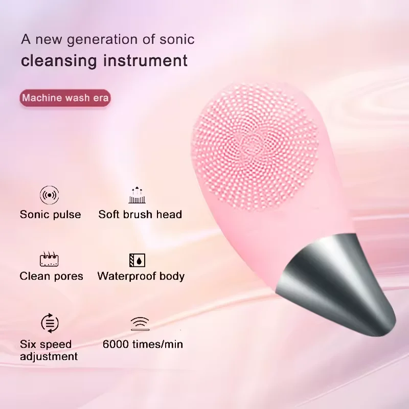 2024 Best sellers Exfoliator Face Scrub Washing Brush Skin Care Tools Deep Cleansing Electric Silicone Facial Cleansing Brush