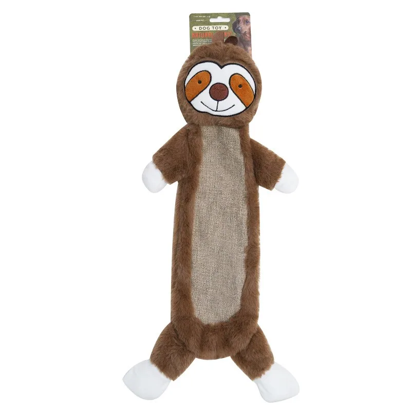 Kingtale Custom Pet Suppliers Dog Accessories Sloth Shape Squeaky Dog Toys Plush Toy For Dog