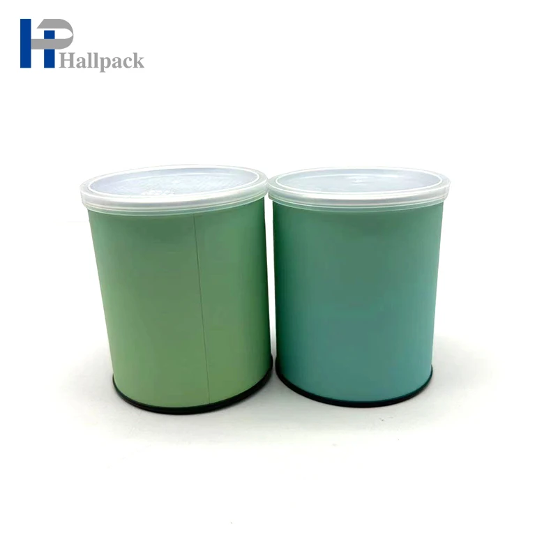 Custom Brand Design Eco-Friendly Kraft Plastic Lid round Cylinder Paperboard Tube for Craft and Packaging Use