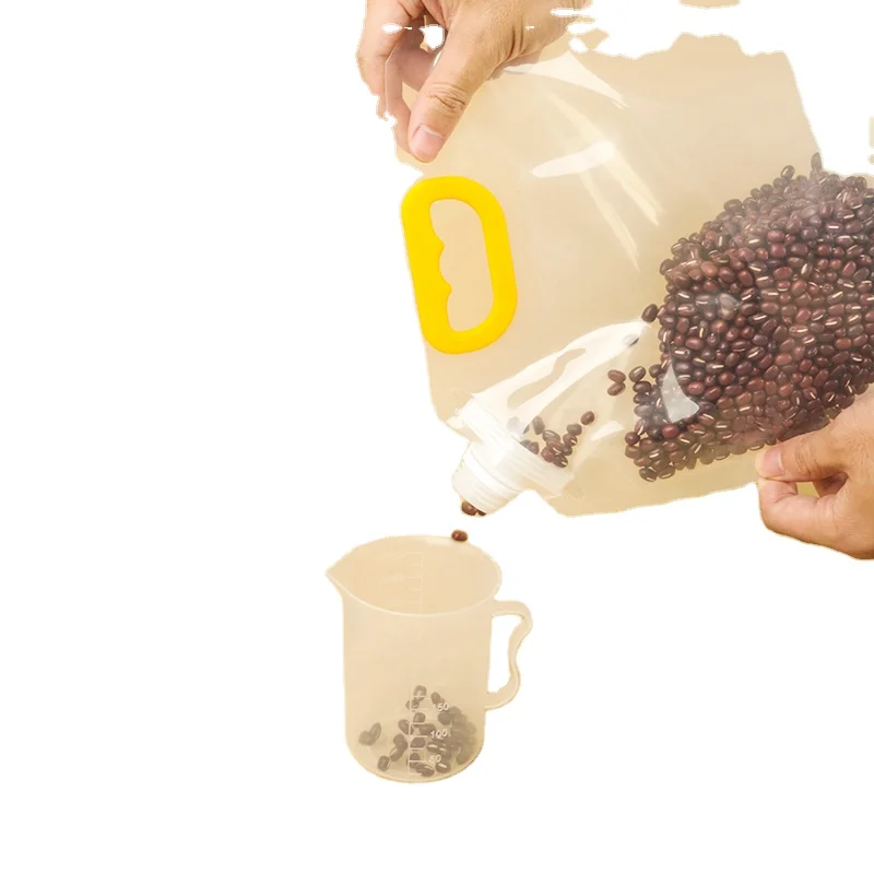 1.5L 3L 5L spout pouch foldable outdoor storage grains drink bag water plastic bag with handle