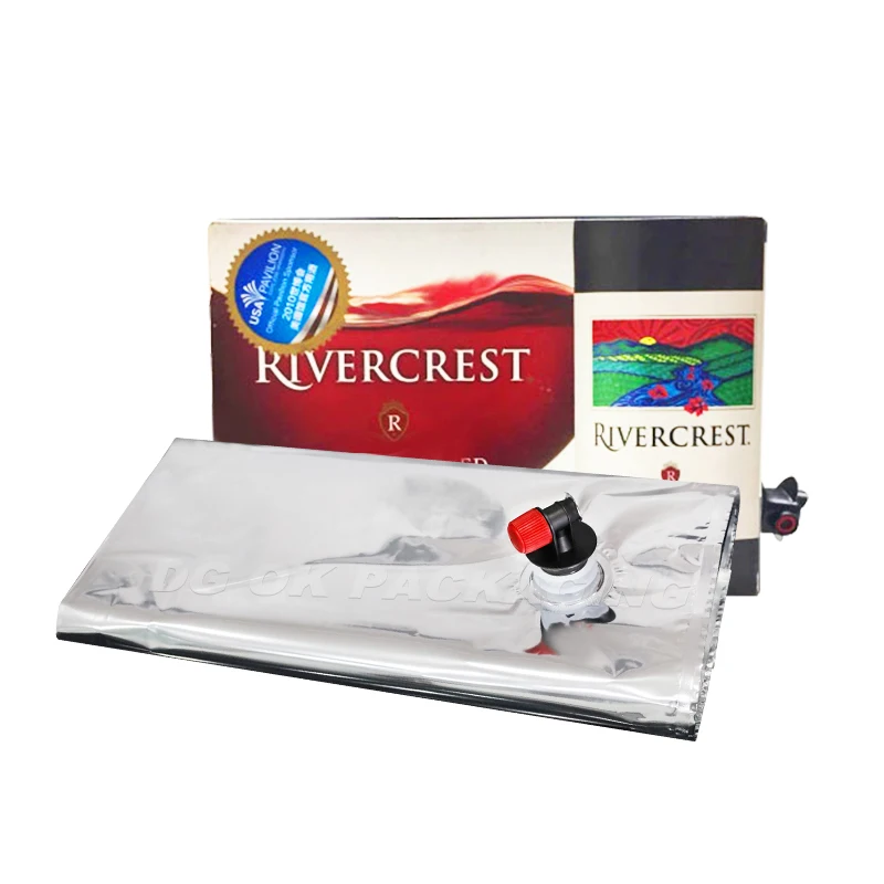 Custom 1L 2L 3L 5L Aseptic Take Away Paper Coffee Packaging Box with Handle 96oz Coffee to Go Box Wine BIB Bag in Box Dispenser