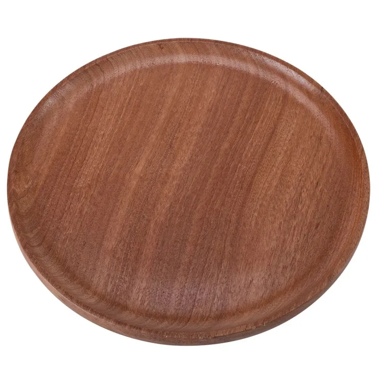 Экологически чистая деревянная закуска, круглая тарелка для суши, деревянный поднос