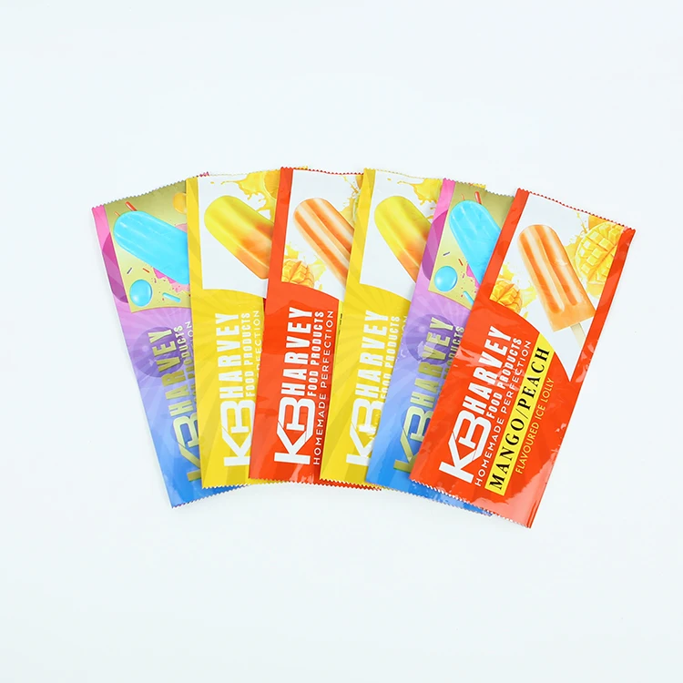 Custom Printed Rear Seal Bag Ice Cream Popsicle Packaging Bag Plastic Packaging Aluminium Foil Bag