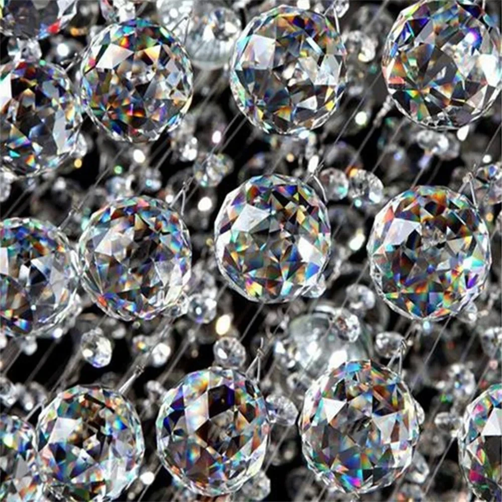 Honor Of Crystal K9 Crystal Clear Light Ball Prisms DIY Pendant For Lighting Curtain Home Decor