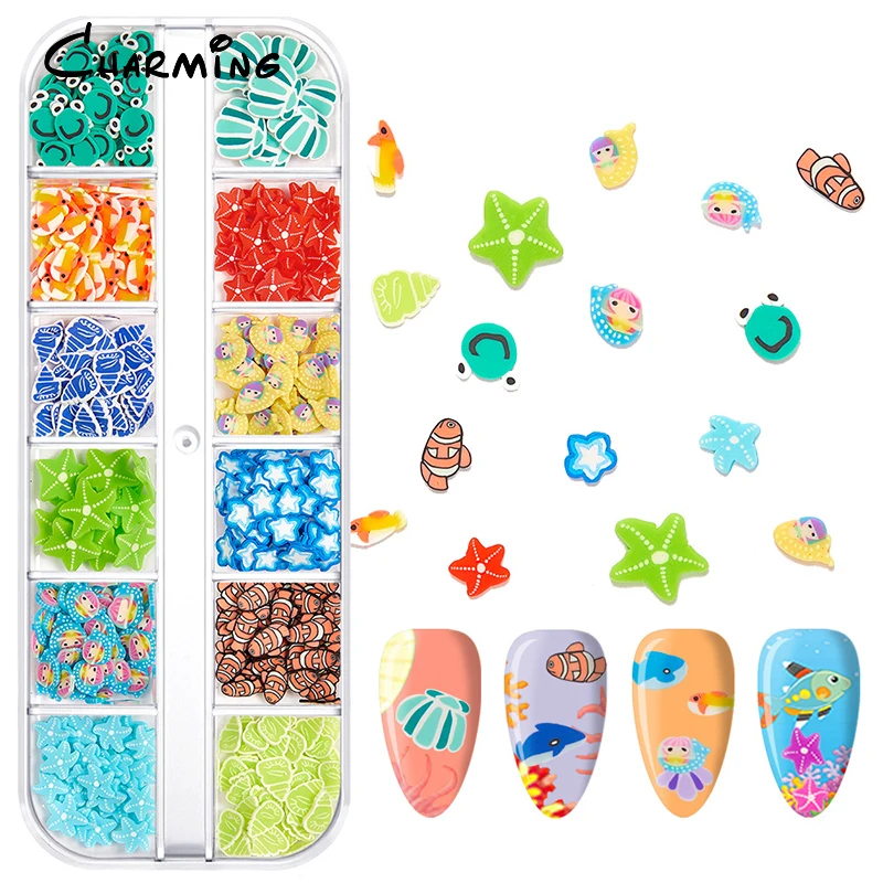 Ocean Dolphin Shark Polymer Clay Sprinkles Slices For Slime DIY Craft Art Decoration Nail Tumblers