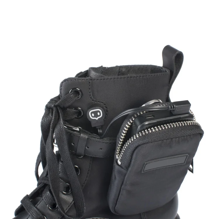 Unisex USB Powered Foot-Warming Platform Boots Portable Battery Heating Cold-Resistant Leather Style