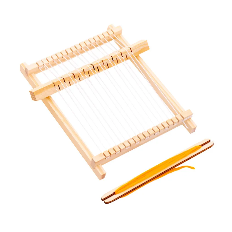 Hot Sale Handmade Teaching Aids Wooden Weaving Loom for Kids Wooden Weaving Knitting Loom Toy