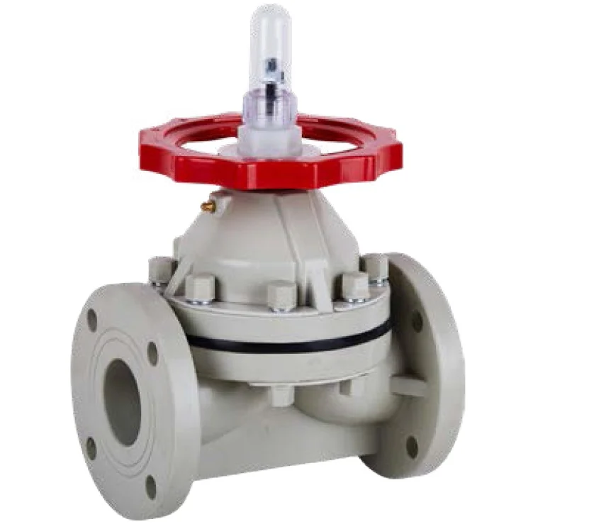 high temperature and corrosion resistant CPVC flange diaphragm valve DN15-DN300