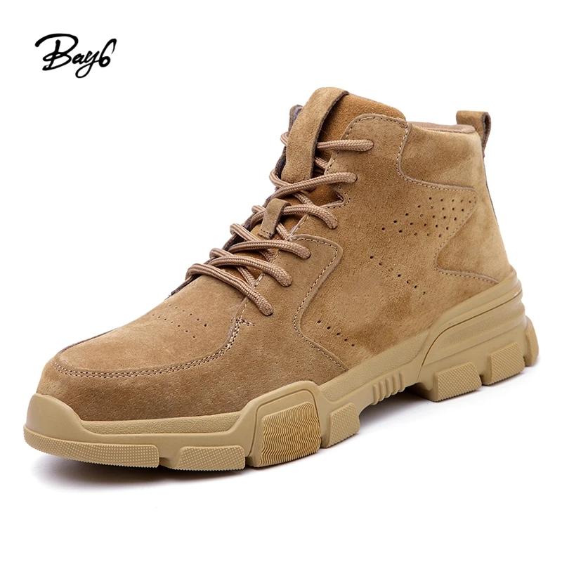 Pigskin Air Mesh Fabric Khaki Anti-slippery industrial safety shoes welding shoes