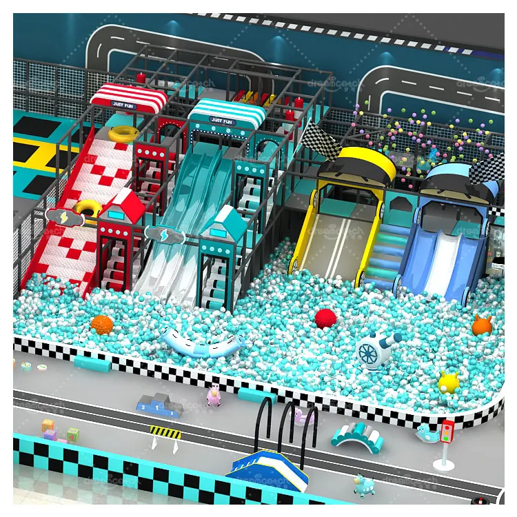 High Quality USA Commercial Children Games Swing Bridge Sets Adults Kids Trampoline Park Franchises