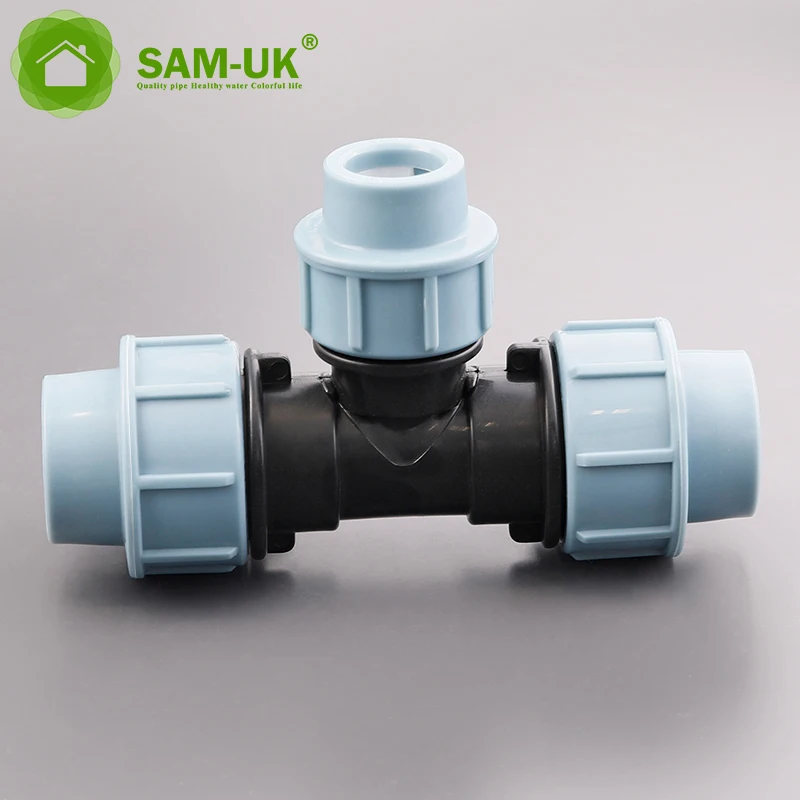 Sam-uk factory manufactures quality high-temperature injection PP compression pipe fitting plastic tee