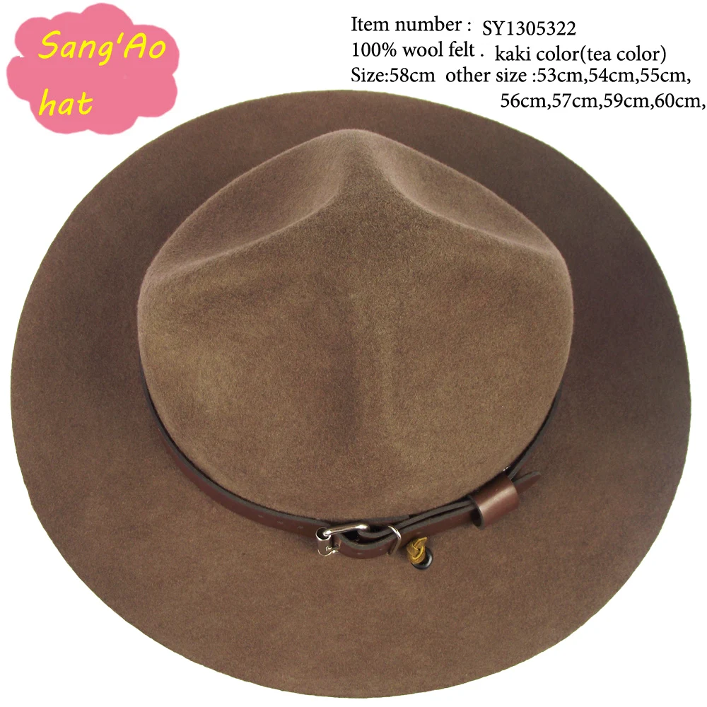 wholesale Perfect man wool mountie ranger hat for mounted cowboy style
