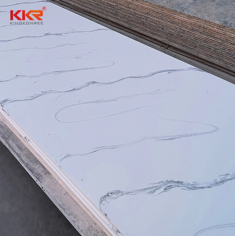 KKR Китай оптовая продажа Мраморная текстура столешница искусственный камень Модифицированная акриловая плита с твердой поверхностью