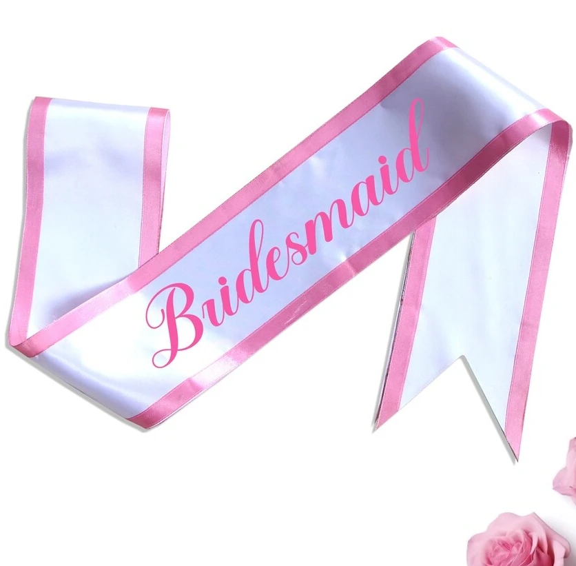 Personalized Birthday Party Bridesmaid Brides Sash Custom Border Imprint Satin Pageant Sash