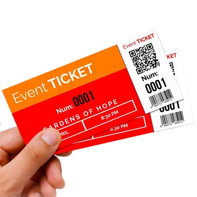 Custom event raffle lottery scratch tickets printing service