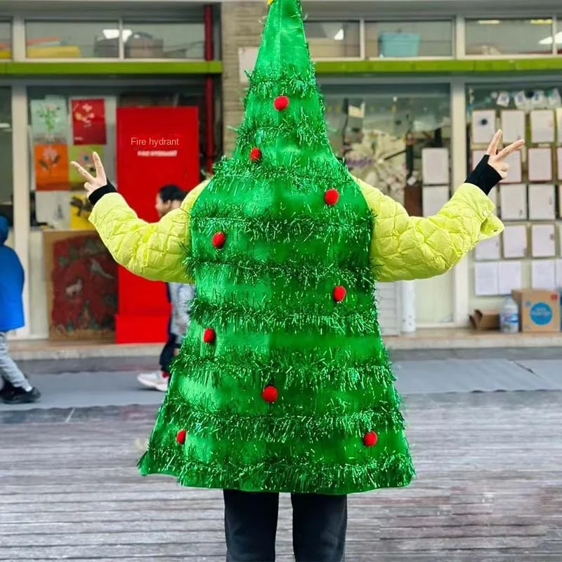 Unisex Christmas tree costumes for adult children decorations Christmas tree costumes Santa Claus costume for Christmas tree