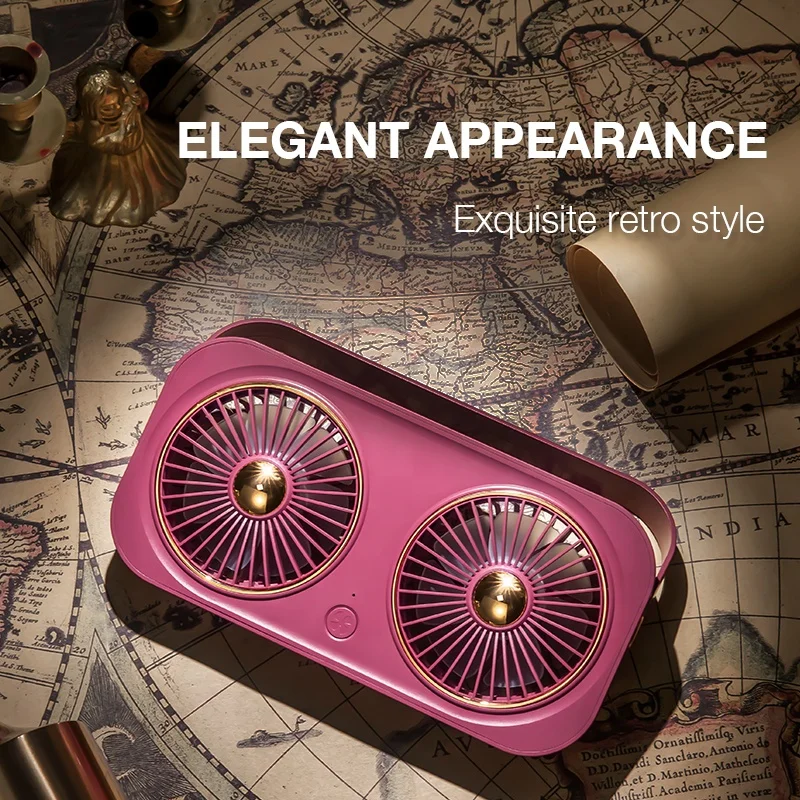 2021 Latest 2000mah Double Motor Usb Fans Cooling Portable Folding Fan Usb Battery Table Desk Mini Fan