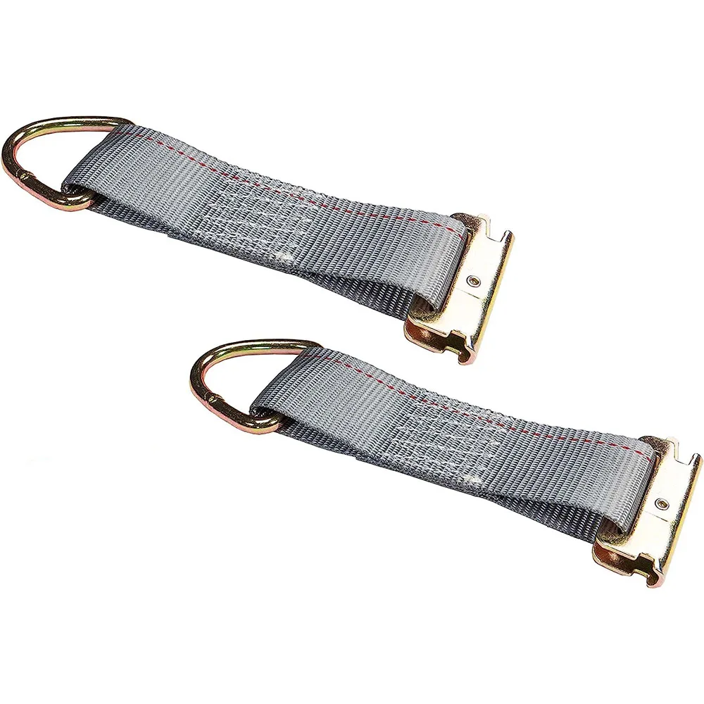 FORCENTRA 2' Zine Plated Steel E-track Tie-down Rail Rope Tie-offs With D Ring For Cargo Trailer