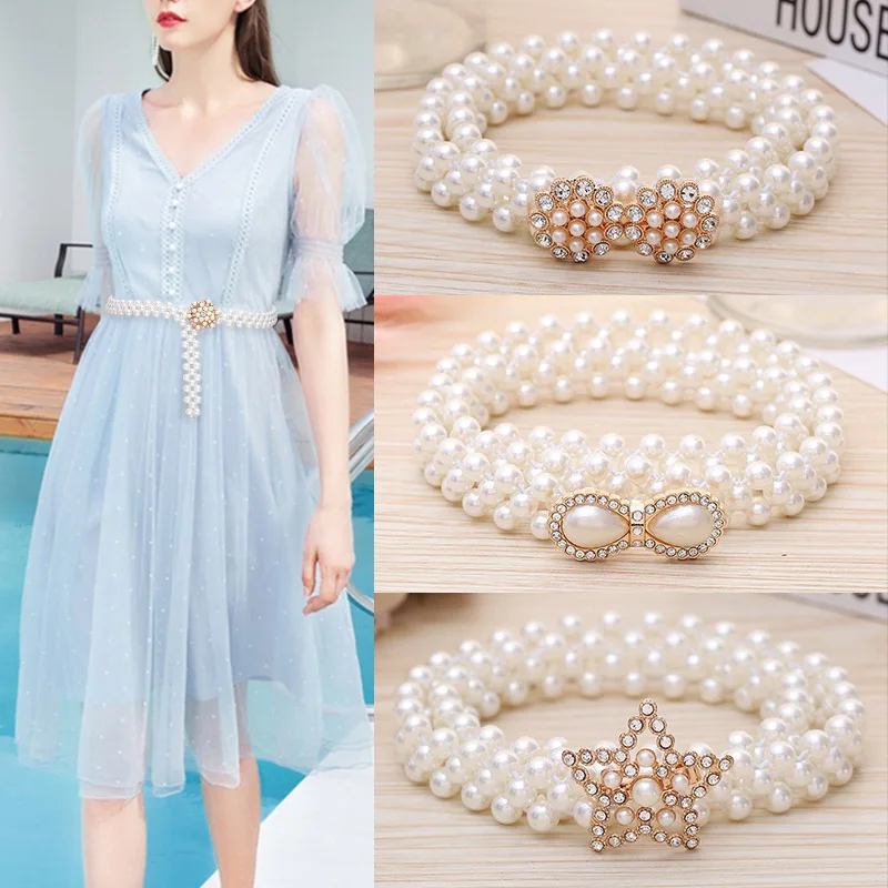  dress decoration elastic handmade waist beds crystal wholesale custom pearl rhinestone