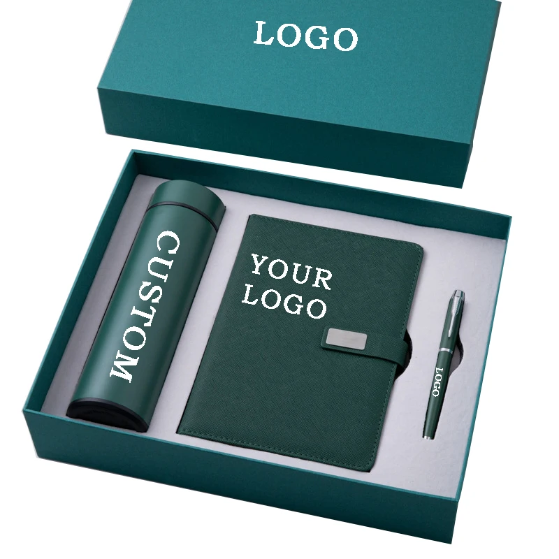 Customization creative luxury vacuum cup notebook gift items promotional corporate souvenir office set with logo