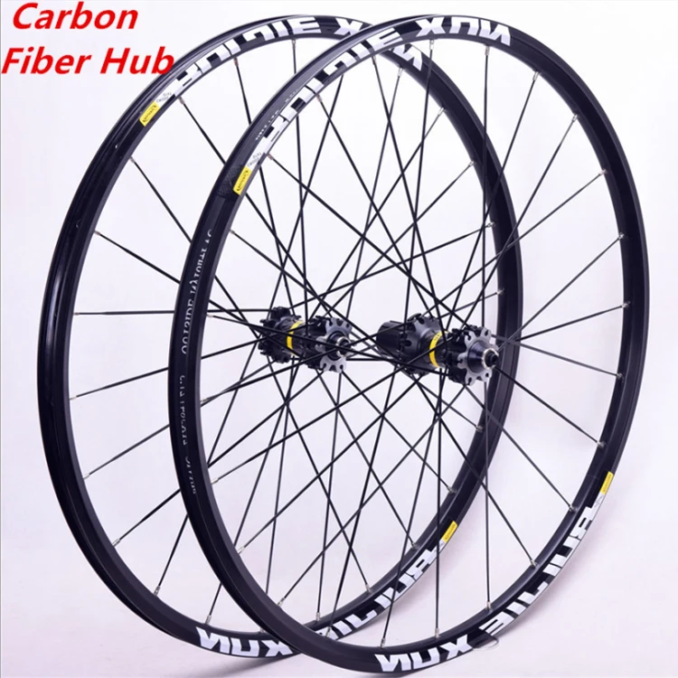 Straight pull bicycle wheel set carbon fiber tube hub mountain wheel 26 inch 27.5 inch 29 inch aluminum alloy mountain wheel set