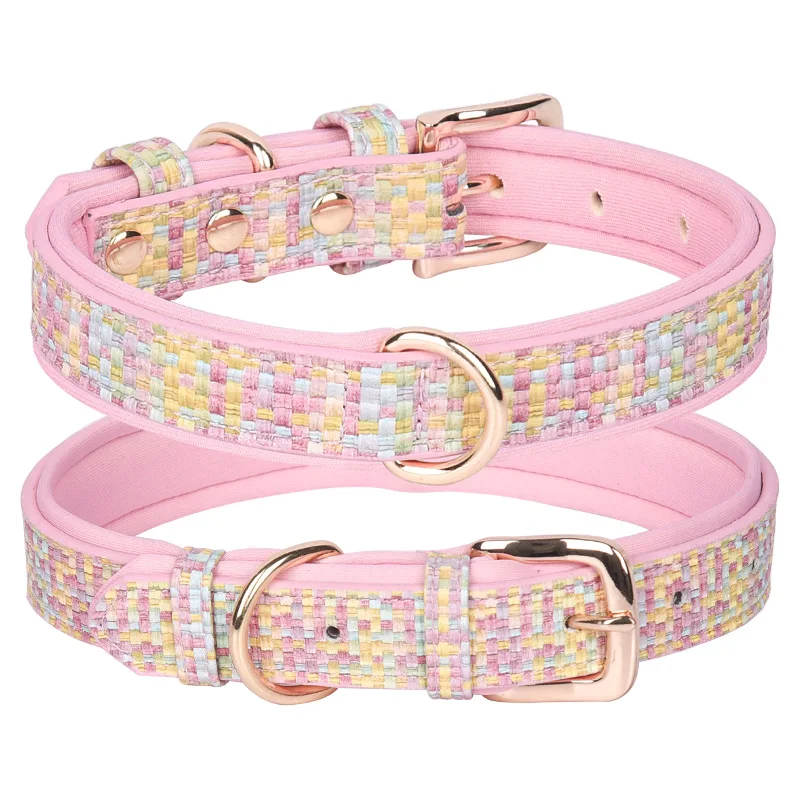 Personalized Nameplate Dog Collar Durable Metal Buckle Dog Collar for Puppy Adjustable