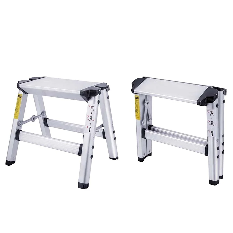 Two-step Folding Portable Aluminum Ladder Fishing Stool For Household Use