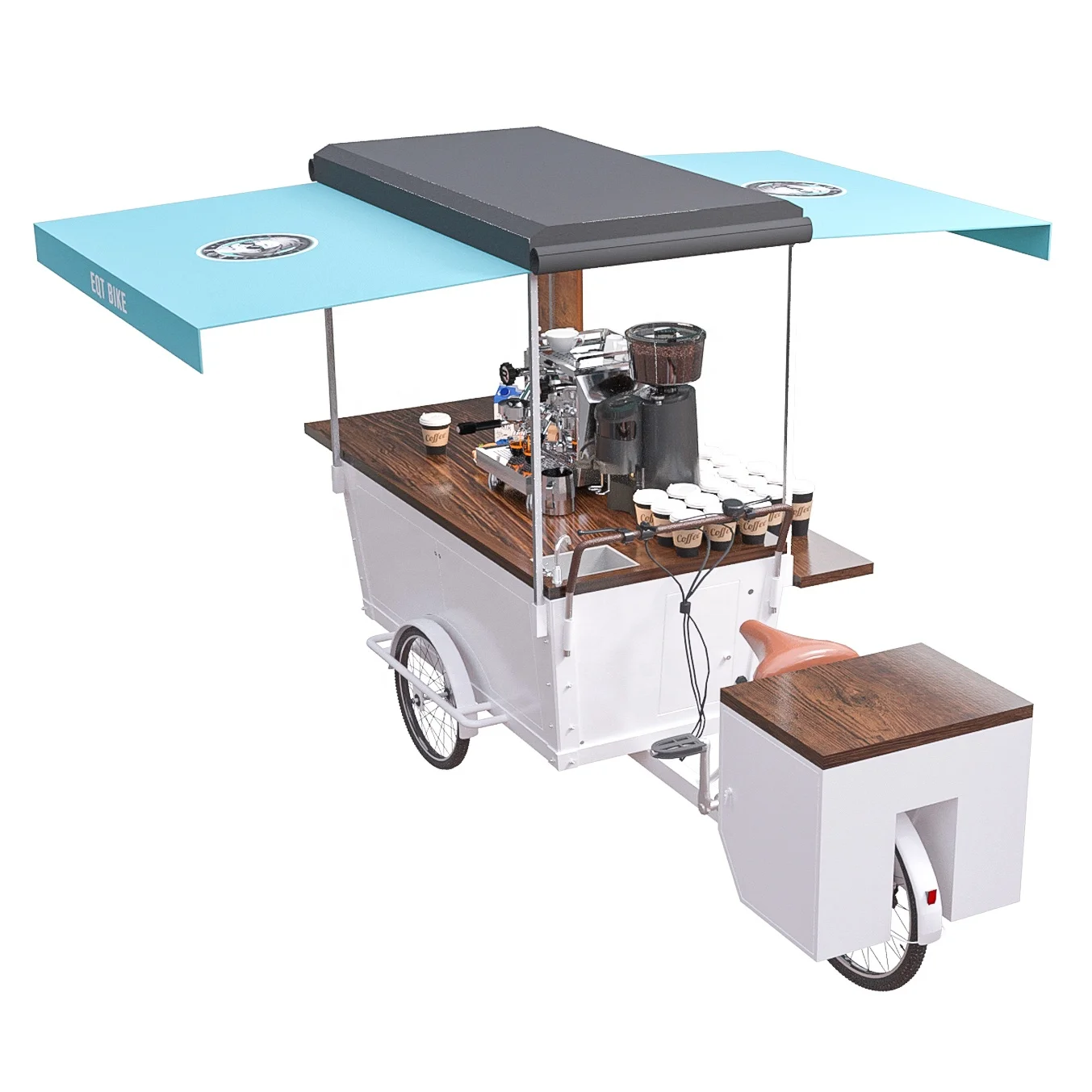 Top Quality Outdoor Vending Food Bike Coffee Trike Carts For Sale