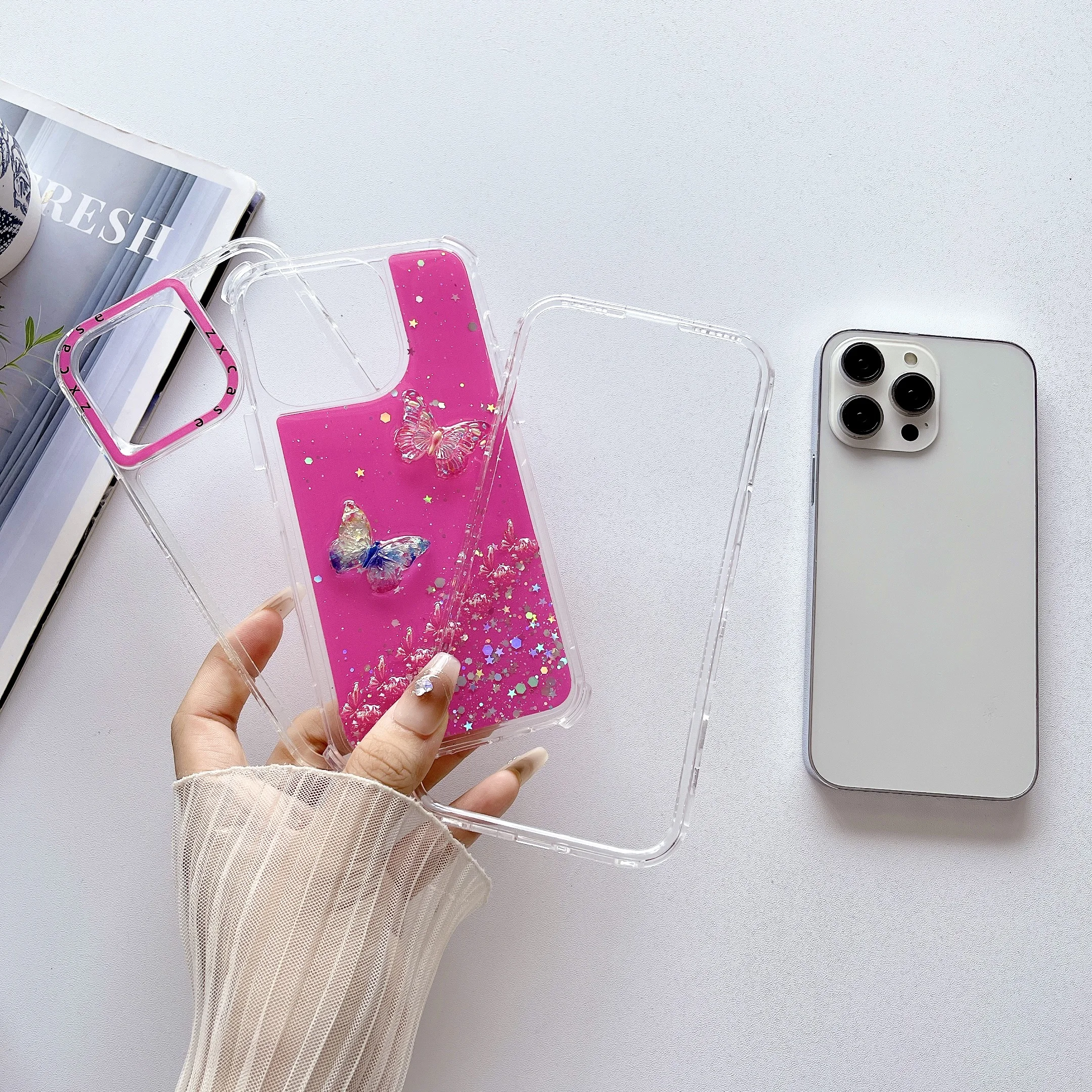 INS DIY Girls Smartphone Case For iPhone 16pro max/s 23 ultra samsung galaxy a15 mobile phone cover