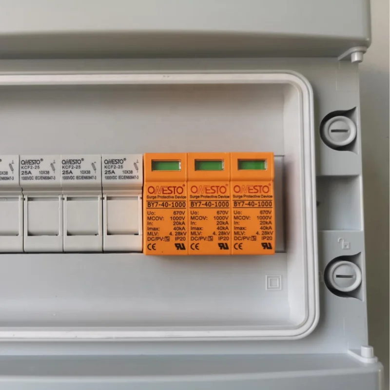 Solar DC Combiner Box 2 Strings DC1000V 25A Solar PV Array Junction Box 2 in 1 out Isolation Distribution Box