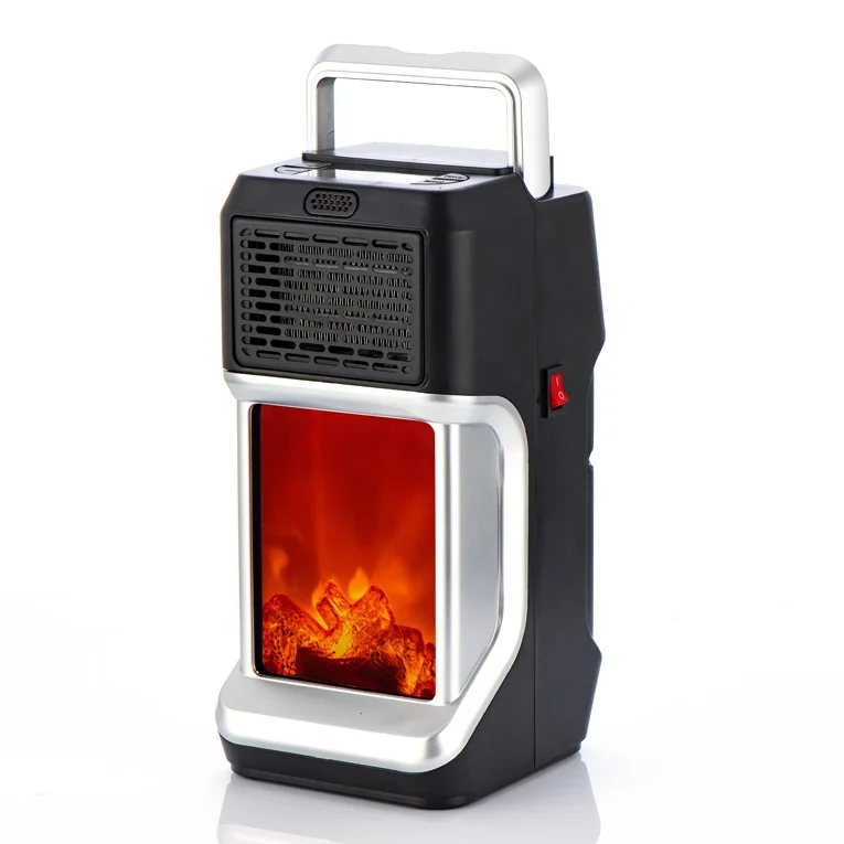 400W Electric Fireplace Air Warmer Flame Heater Portable Wall-Mounted PTC Fan Heater Remote Control Room Simulation Fire Heater