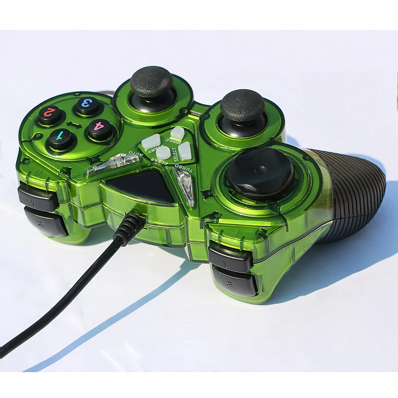 Factory made wired joystick game controller gamepad dual vibration pc With OEM service